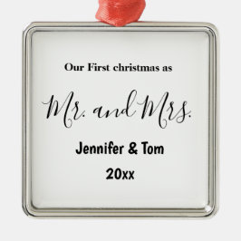 unsere ersten Weihnachten als Foto Hochzeit ce Ornament Aus Metall