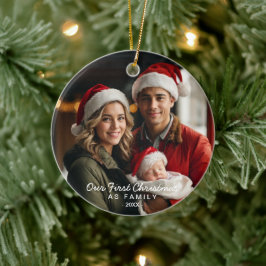 Unsere ersten Weihnachten als Foto Keramik Ornament