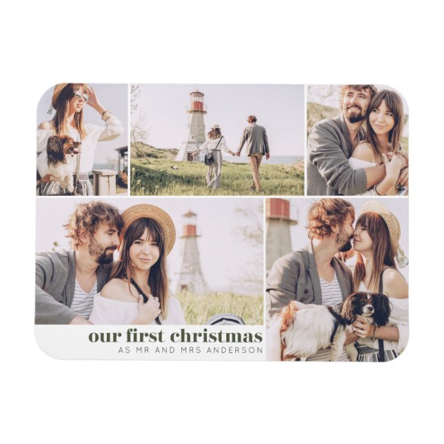 Unsere ersten Weihnachten als Foto und Mr. Magnet (Horizontal)