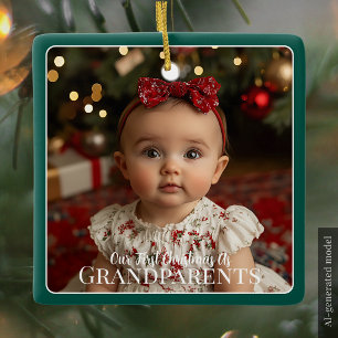Unsere ersten Weihnachten als Großeltern als Großk Keramikornament