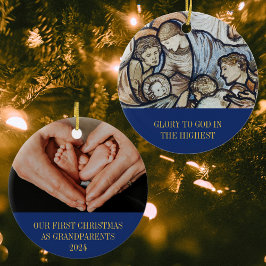 Unsere ersten Weihnachten als Großeltern Christlic Keramik Ornament
