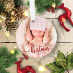 Unsere ersten Weihnachten als Großeltern Elegantes Ornament<br><div class="desc">Unsere ersten Weihnachten als Großeltern Ornament</div>