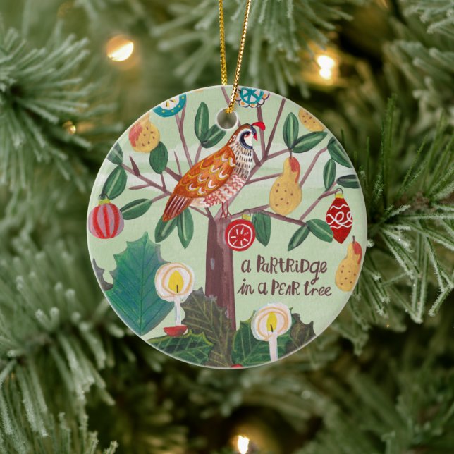 Unsere ersten Weihnachten als Großeltern-Foto Keramik Ornament (Baum)
