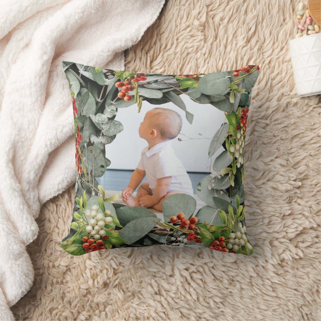 Unsere ersten Weihnachten als Großeltern-Foto Kissen (Decke)