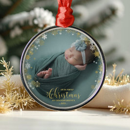 Unsere ersten Weihnachten als Großeltern Foto Orna Ornament Aus Metall
