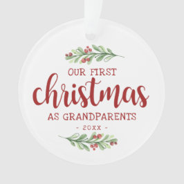 Unsere ersten Weihnachten als Großeltern Grünen Ornament