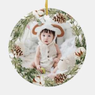 Unsere ersten Weihnachten als Großeltern Joy Foto Keramik Ornament