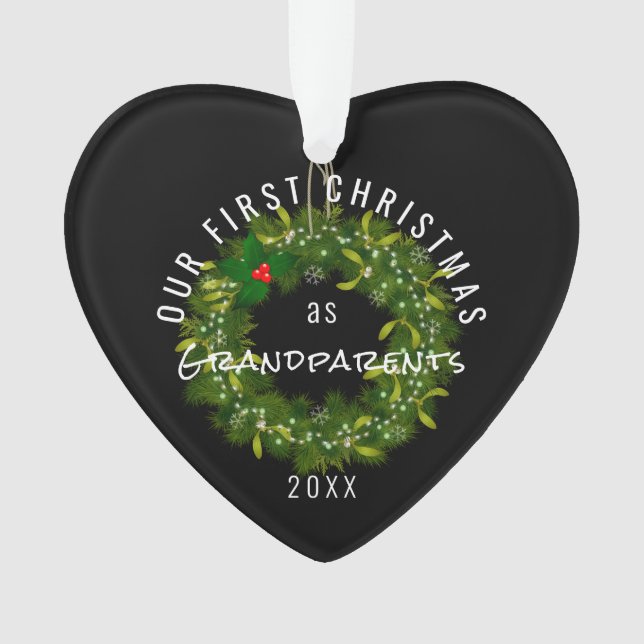 Unsere ersten Weihnachten als Großeltern Moderne M Ornament (Vorderseite)