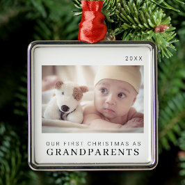 Unsere ersten Weihnachten als Großeltern Moderne Ornament Aus Metall