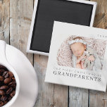 Unsere ersten Weihnachten als Großeltern Moderner  Magnet<br><div class="desc">Design besteht aus modernem,  schicken Typografie mit Sans Serif und Serif Schriftart. Fügen Sie ein individuelles Foto von Baby und Jahr hinzu.</div>