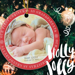Unsere ersten Weihnachten als Großeltern Modernes  Keramik Ornament