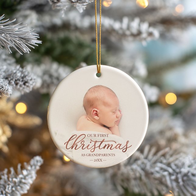 Unsere ersten Weihnachten als Großeltern Rose Gold Keramik Ornament (Von Creator hochgeladen)