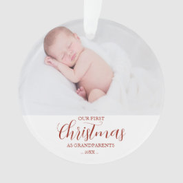 Unsere ersten Weihnachten als Großeltern rotes Skr Ornament