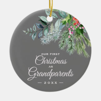 Unsere ersten Weihnachten als Großeltern Watercolo Keramik Ornament