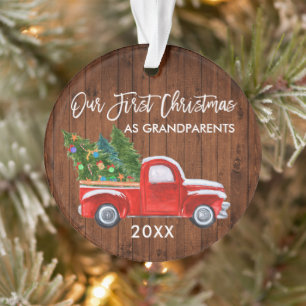 Unsere ersten Weihnachten als Großeltern Woodruck Ornament