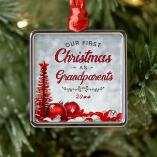 Unsere ersten Weihnachten als Großeltern zeitlos Ornament Aus Metall
