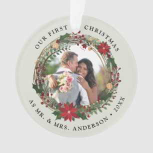 Unsere ersten Weihnachten als Herr. & Mrs. Hochzei Ornament