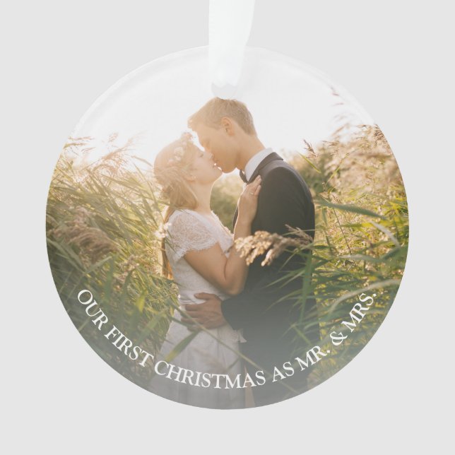 Unsere ersten Weihnachten als Herr. & Mrs. Hochzei Ornament (Vorderseite)