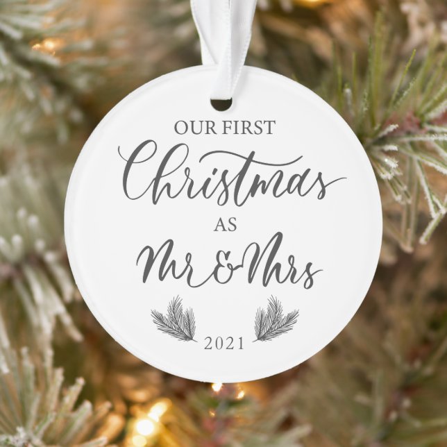 Unsere ersten Weihnachten als Herr. & Mrs. mit Fot Ornament (Baum)