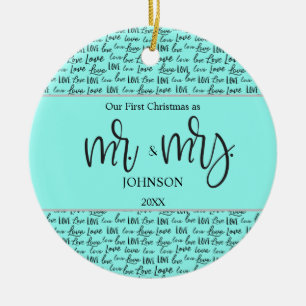 "Unsere ersten Weihnachten als Herr. & Mrs." PERSO Keramik Ornament