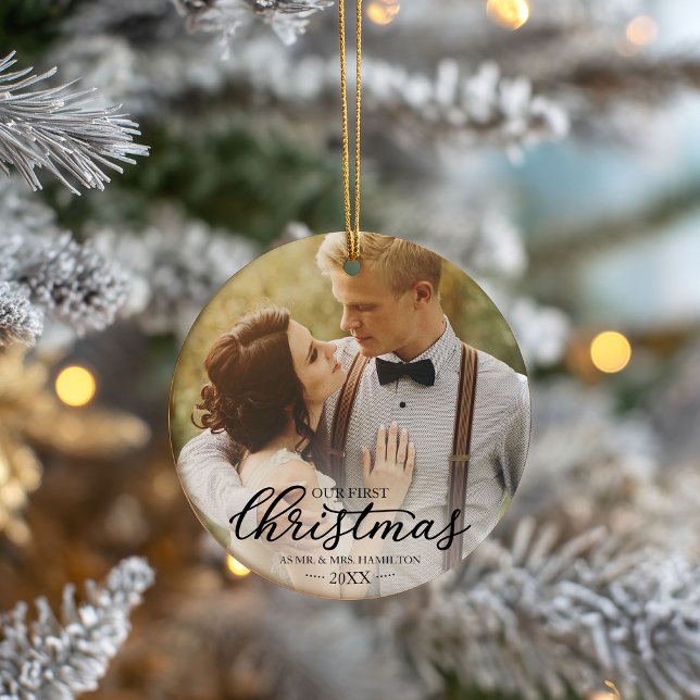 Unsere ersten Weihnachten als Herr und Frau 2020 Keramik Ornament (Von Creator hochgeladen)
