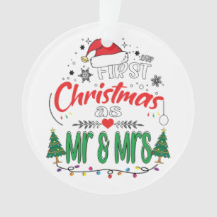 Unsere ersten Weihnachten als Herr und Frau Matchi Ornament