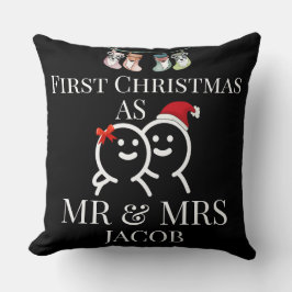 Unsere ersten Weihnachten als Herr und Frau Newlyw Kissen