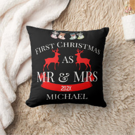Unsere ersten Weihnachten als Herr und Frau Newlyw Kissen