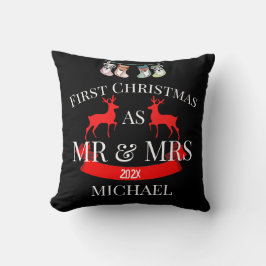 Unsere ersten Weihnachten als Herr und Frau Newlyw Kissen