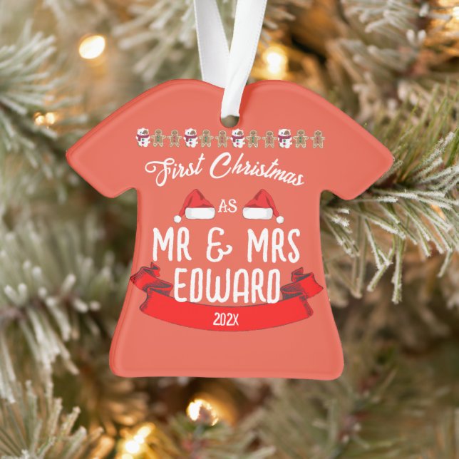 Unsere ersten Weihnachten als Herr und Frau Newlyw Ornament (Baum)