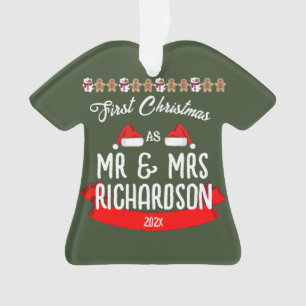 Unsere ersten Weihnachten als Herr und Frau Newlyw Ornament