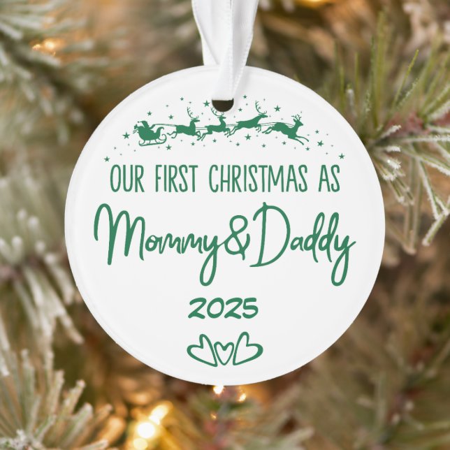 Unsere ersten Weihnachten als Mama und Papa Ornament (Baum)
