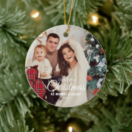 Unsere ersten Weihnachten als Mama und Vater Baby  Keramik Ornament