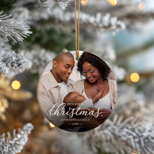 Unsere ersten Weihnachten als Mama und Vater Baby  Keramik Ornament