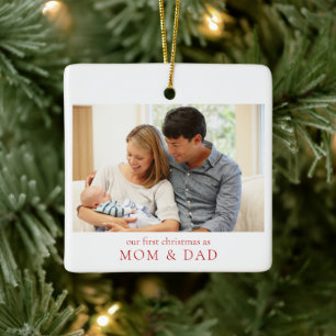 Unsere ersten Weihnachten als Mama und Vater Baby  Keramikornament