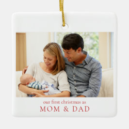 Unsere ersten Weihnachten als Mama und Vater Baby Keramikornament