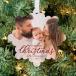 Unsere ersten Weihnachten als Mama und Vater Baby  Ornament Karte<br><div class="desc">Unsere erste Weihnachtskarte als Mama und Vater Baby Foto Ornament Card</div>