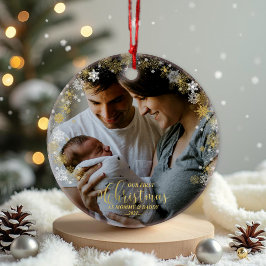 Unsere ersten Weihnachten als Mama und Vater Gilde Ornament