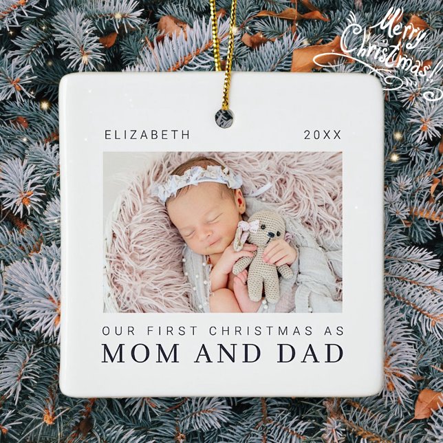 Unsere ersten Weihnachten als Mama und Vater Moder Keramikornament (Von Creator hochgeladen)