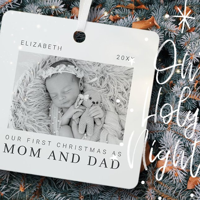 Unsere ersten Weihnachten als Mama und Vater Moder Ornament Aus Metall (Von Creator hochgeladen)