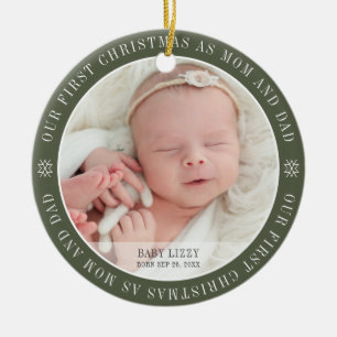 Unsere ersten Weihnachten als Mama & Vater Moderne Keramik Ornament