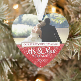Unsere ersten Weihnachten als Mr. & Mrs. 2 Fotos Ornament