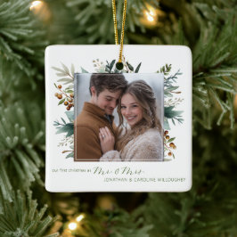 Unsere ersten Weihnachten als Mr & Mrs Botanical Keramikornament
