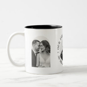 Unsere ersten Weihnachten als Mr. & Mrs. - Drei Fo Zweifarbige Tasse