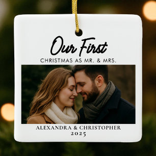 Unsere ersten Weihnachten als Mr. & Mrs. Foto Verh Keramikornament