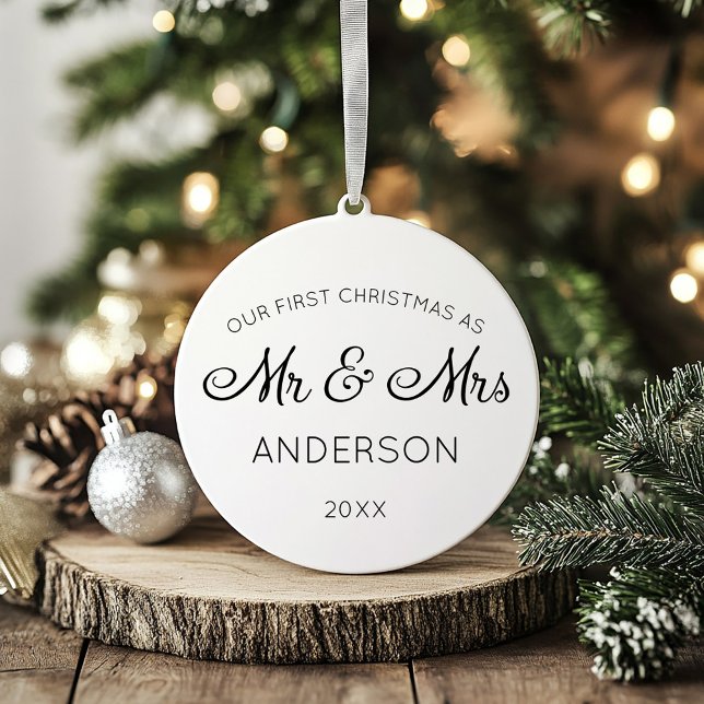 Unsere ersten Weihnachten als Mr & Mrs. Holiday We Keramik Ornament (Von Creator hochgeladen)