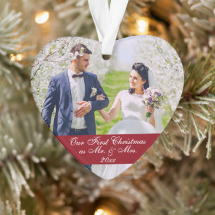 Unsere ersten Weihnachten als Mr. & Mrs. Wedding H Ornament