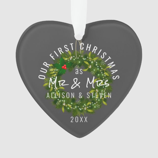 Unsere ersten Weihnachten als Mr. und Mrs. Husband Ornament (Vorderseite)