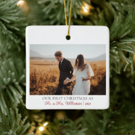 Unsere ersten Weihnachten als Mr. und Mrs. Newlywe Keramikornament