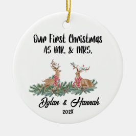 Unsere ersten Weihnachten als Mr. und Mrs. Persona Keramik Ornament